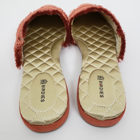 Birdies Ani Slide Coral Fringed Mule Flat NWOB 5 - Picture 4 of 5